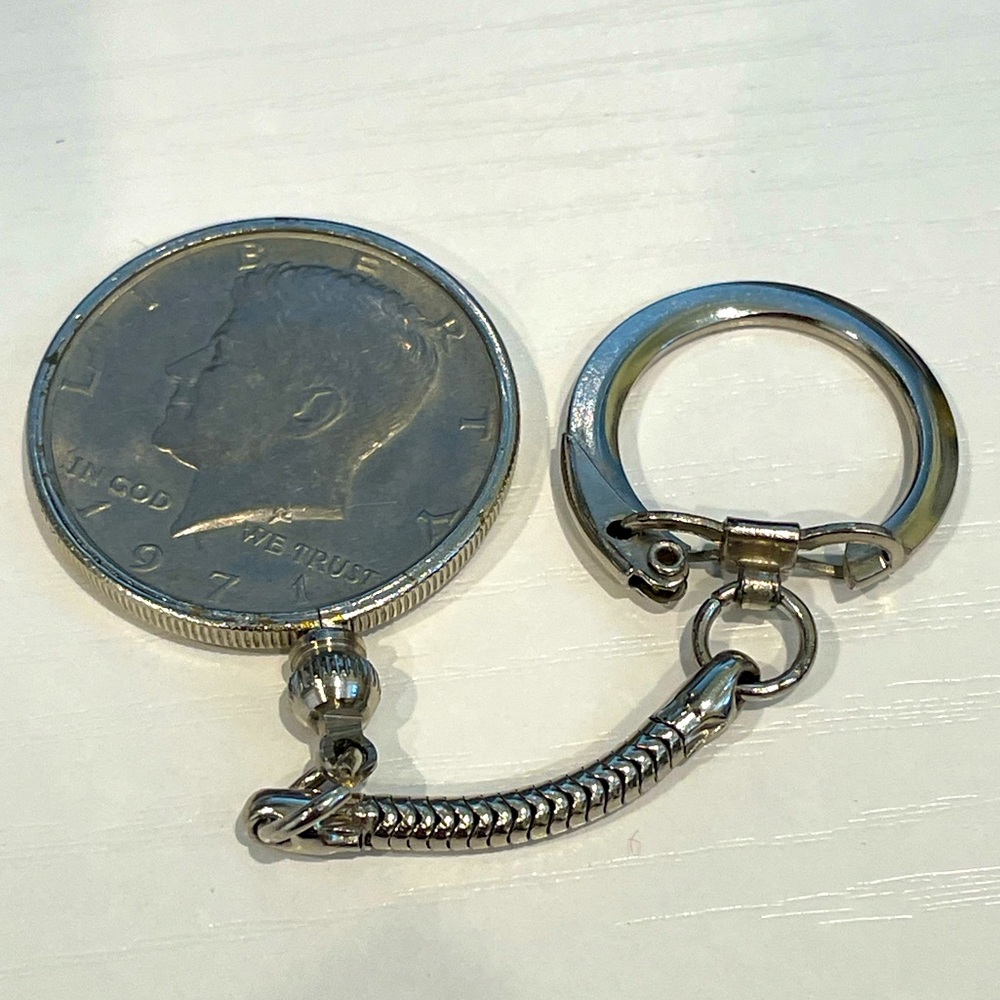Vintage JFK John F Kennedy Gold Wash Silver Half Dollar Key Chain 1971